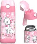 Jarlson® Mali Children's Water Bottle, Thermal Stainless Steel Water Bottle, BPA-Free, Leak-Proof, Children's Bottle with Chug Lid, Bottle for School, Nursery (Cat 'Star', 350 ml)