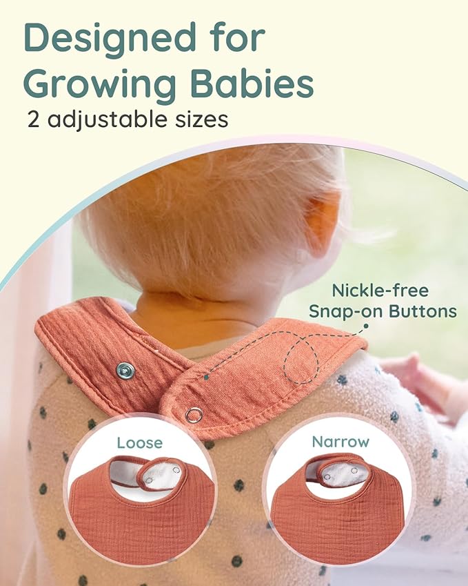 Lilian&Gema Baby Bibs 8 Pack Baby Drool Bibs for Unisex Boys Girls,Soft Cotton Bibs for Teething and Drooling Newborn