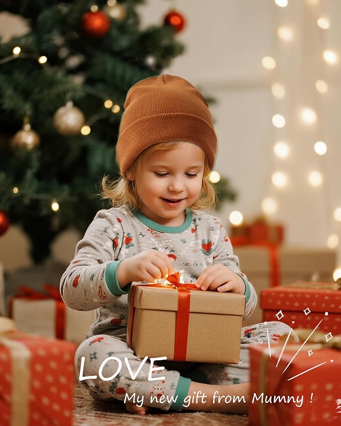 ROYBENS 100% Cotton Baby Beanie Cute Toddler Winter Hat Boys Girls Kids Soft Warm Knit Cuffed Caps Beanies for 0-8 Years