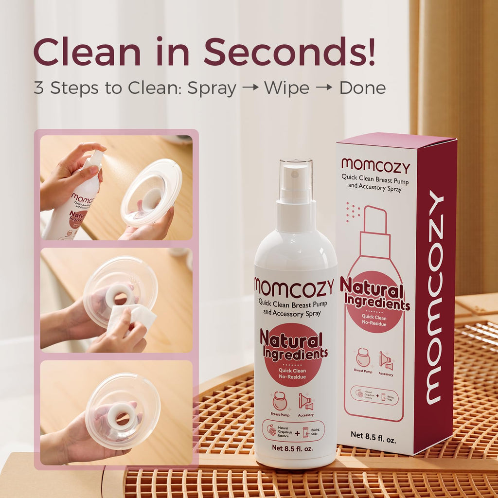 Momcozy Electric Breast Pump Cleaning Spray, Milk Fat Removal, 8.5 Fl Oz