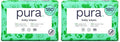 Pura Baby Wipes 3 x 60 per pack (180 Wipes) 100% Plastic-Free & Plant Based Wipes, 99% Water, Suitable for Sensitive & Eczema-prone Skin, Fragrance Free & Hypoallergenic, EWG, Cruelty Free (Pack of 2)