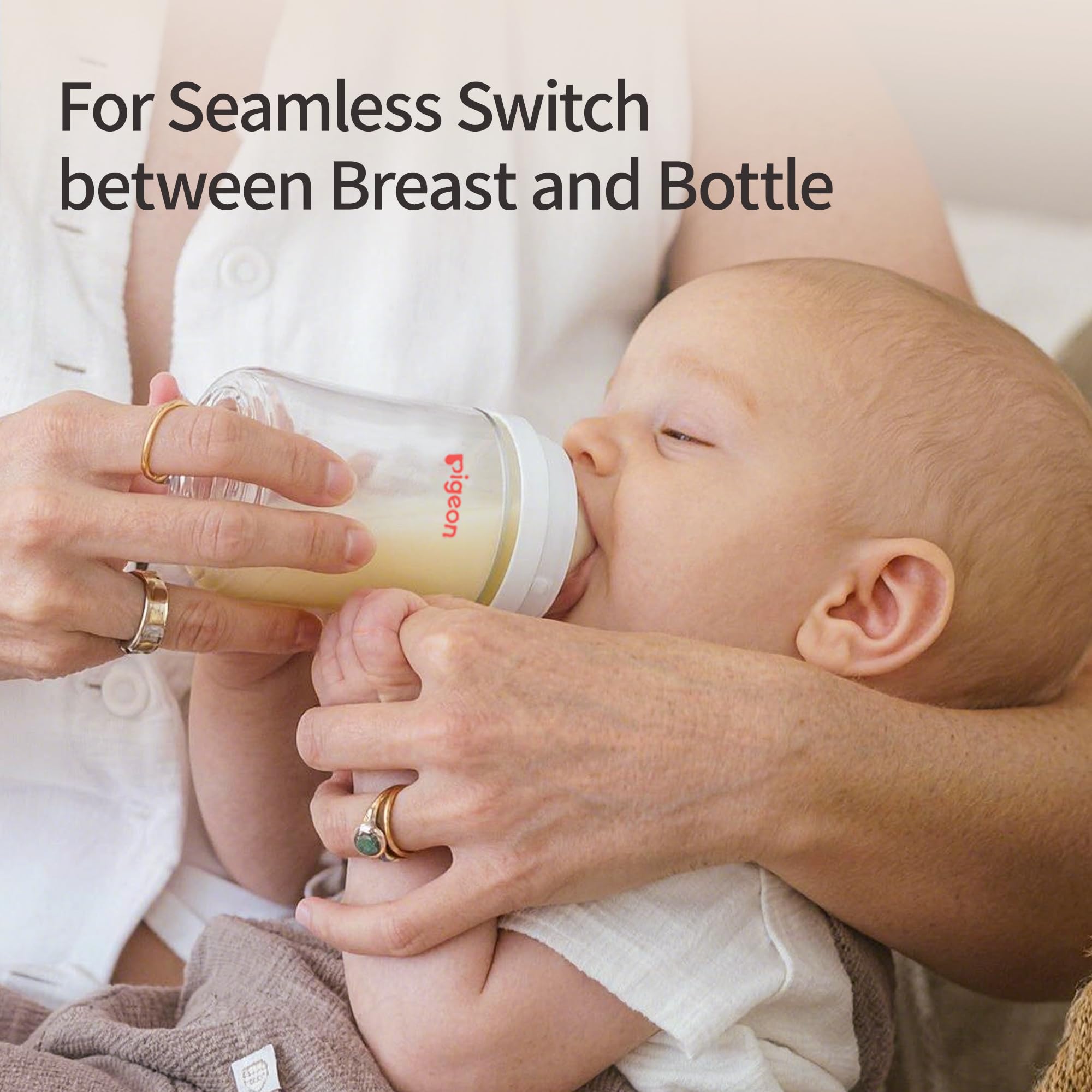 Pigeon Silicone Coating Baby Bottle Feeding Gift Set, Wide Neck
