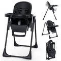 Kinder King Foldable High Chair for Babies and Toddlers, Reclining Seat