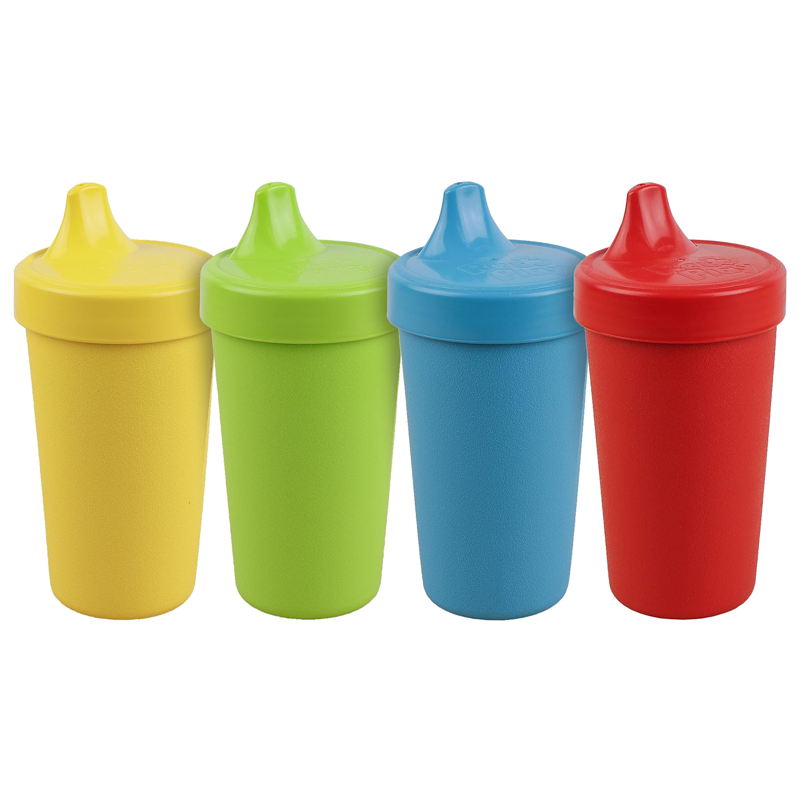 Re-Play Spill-Proof Sippy Cups for Toddlers - Kids Reusable 10 Oz Set of 4, Dishwasher & Microwave Safe, Made in USA, Preschool