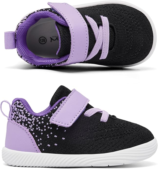 MORENDL Toddler Sneakers Baby Boys & Girls Barefoot Shoes Lightweight Breathable Walking Running Tennis Athletic Sport Shoes