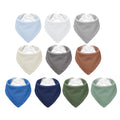 NISXABEBE Muslin Baby Bibs,Soft Triangular Baby Bandana Drool Bibs for Baby Boy Girl,Solid Colors Bib for Drooling Teething 6 Pack(Unisex)