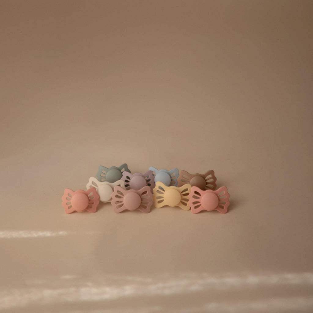FRIGG Lucky Symmetrical SilkySoft Silicone Baby Pacifier | Made in Denmark | BPA-Free (Silky Satin/Cream, 6-18 Months)