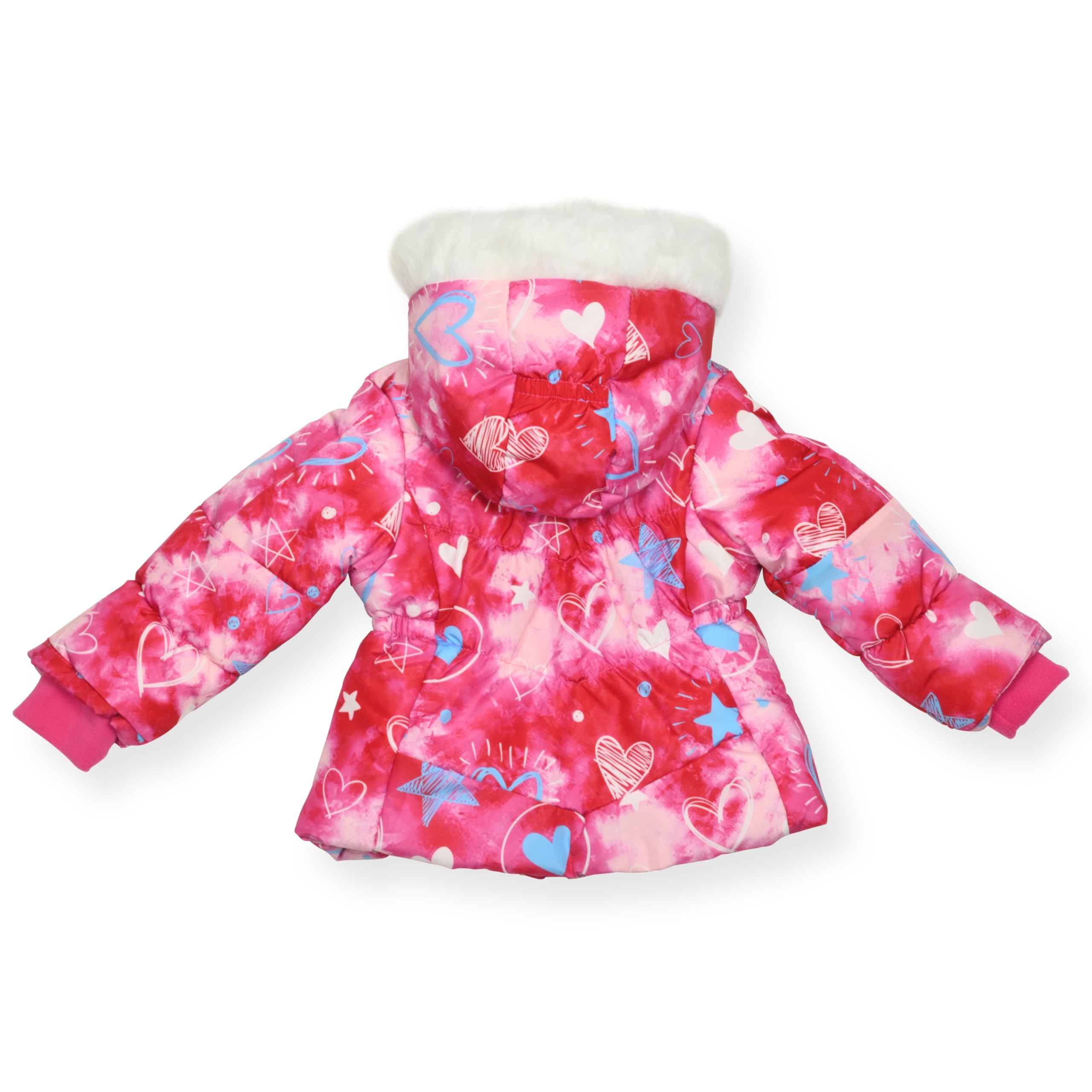 Arctic Quest Girls' Bib Snow Pants and Ski Jacket Water-Resistant Snowsuit For Kids Winter Hooded Jacket, Intense Pink 4, 6X