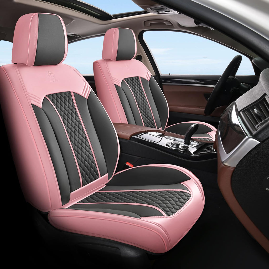 Doogo Seat Covers, Car Seat Covers, Breathable Front Seat Covers, Universal Non-Slip Seat Cushion Pink Automotive Seat Covers Accessories for SUV Sedan Truck Truck-Pink/Gary
