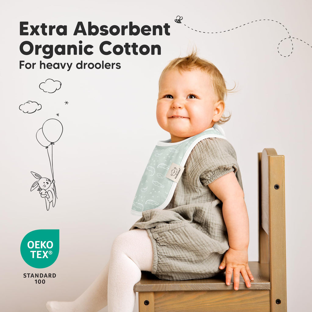 KeaBabies 8-Pack Organic Baby Bibs for Drooling and Teething (Wilderness)