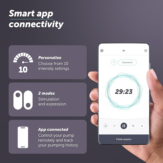 Elvie Stride 2 Hospital-Grade, App-Controlled Double Breast Pump - Hands-Free, Wearable, Ultra-Quiet & Electric with 10-Settings & Rechargeable