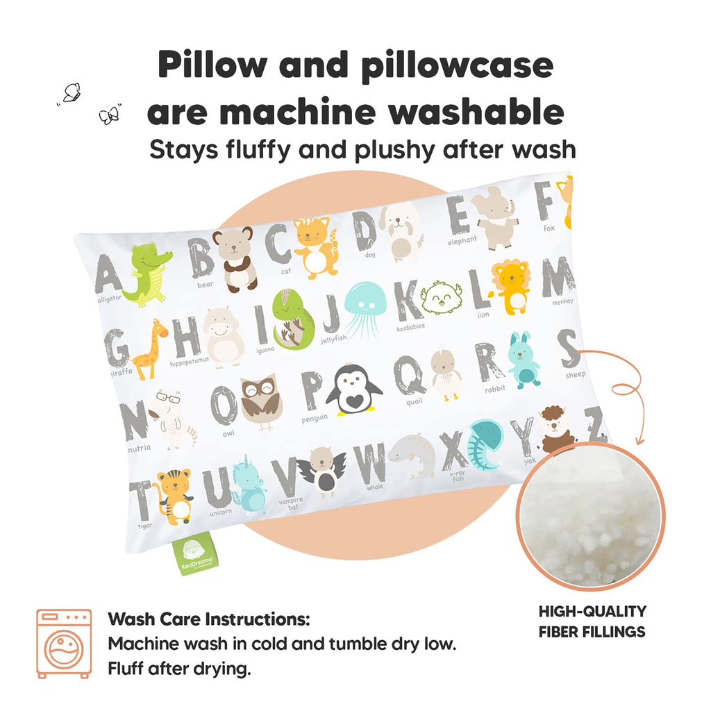 Toddler Pillow with Pillowcase, 13x18 My Little Dreamy Pillow (KeaABC)