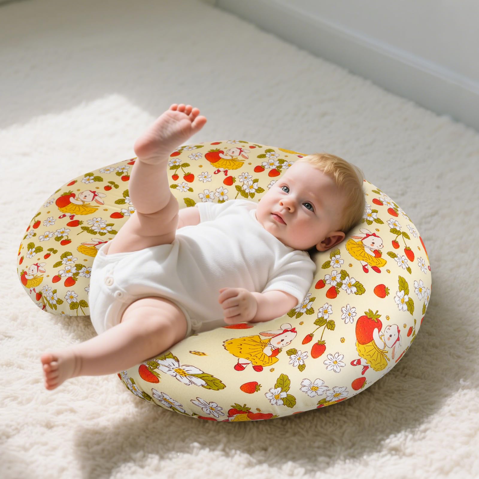 x-vesolje Baby Nursing Pillow for Breastfeeding, Adjustable Breastfeeding Pillow for Bottle Feeding, Nursing Support Pillow for Mom and Baby Healthier Nursing, Removable Cover- Bunny