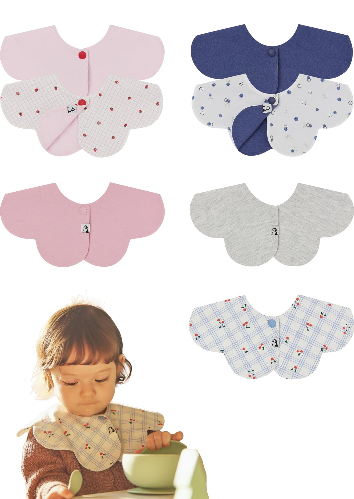 Konny Baby Bibs for Drooling Baby Boys and Girls, Super Absorbent Quick Dry