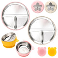 MISSLILI Stainless Steel Baby Plate and Bowls with Suction - 4 Packs