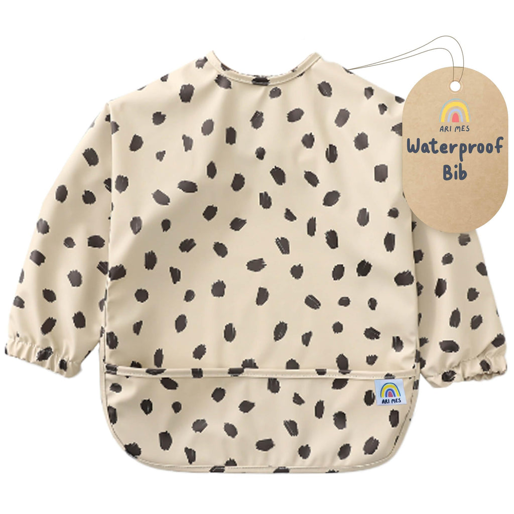 ARI MES Baby Bibs With Sleeves Waterproof Toddler Smock Bib Feeding