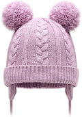 Duoyeree Toddler Winter Hat with Earflap Scarf Hood Thick Warm Kids Skull Cap for Baby Girls Boys