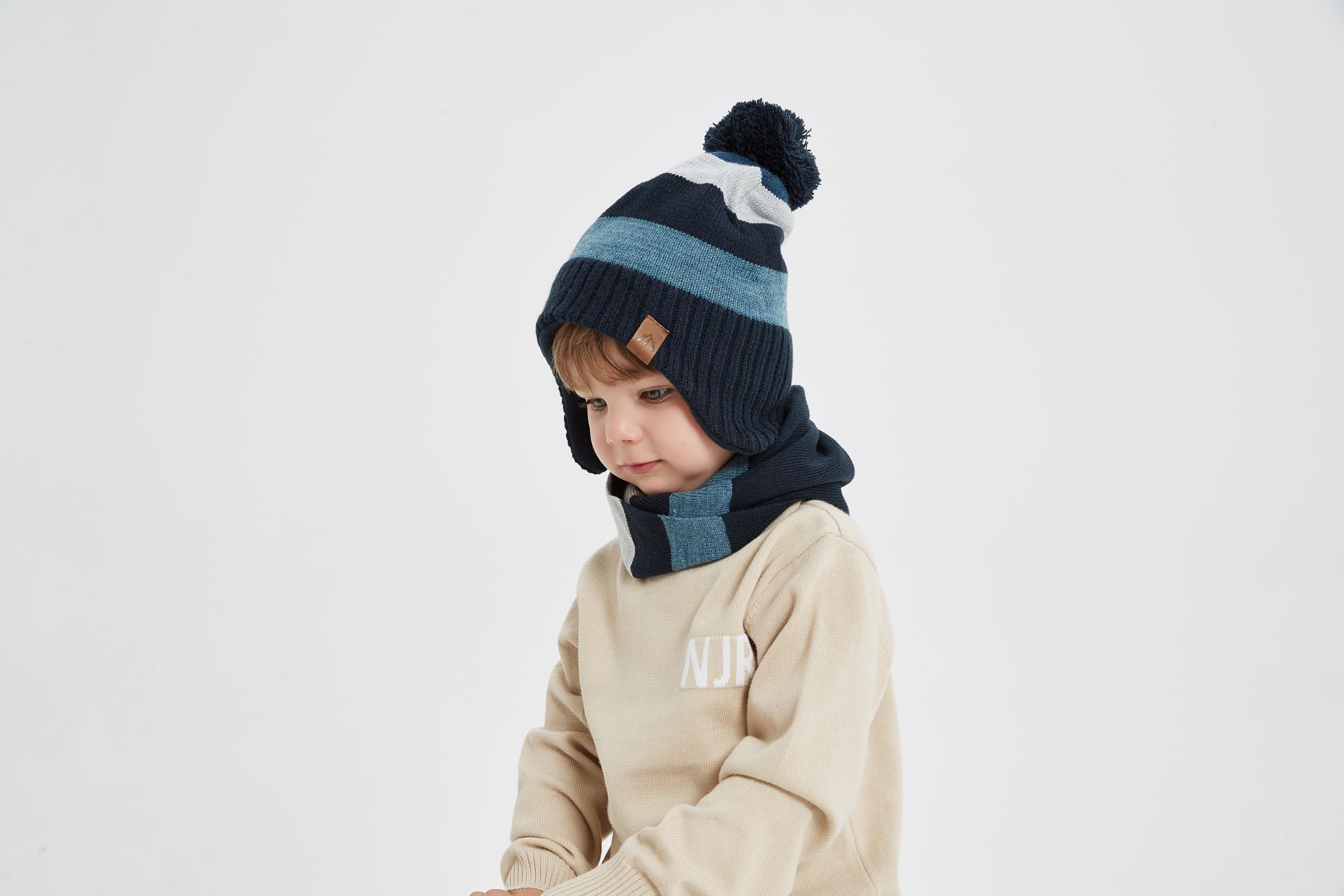 Moon Kitty Toddler Hat Infant Beanies for Baby Boys Girls Winter with Warm Ear Flap