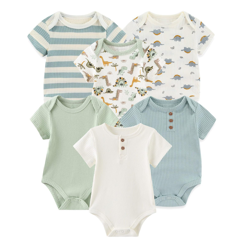 JELYLOVE 6 Pack Short Sleeve Baby Boy Girl Bodysuits New born Clothing