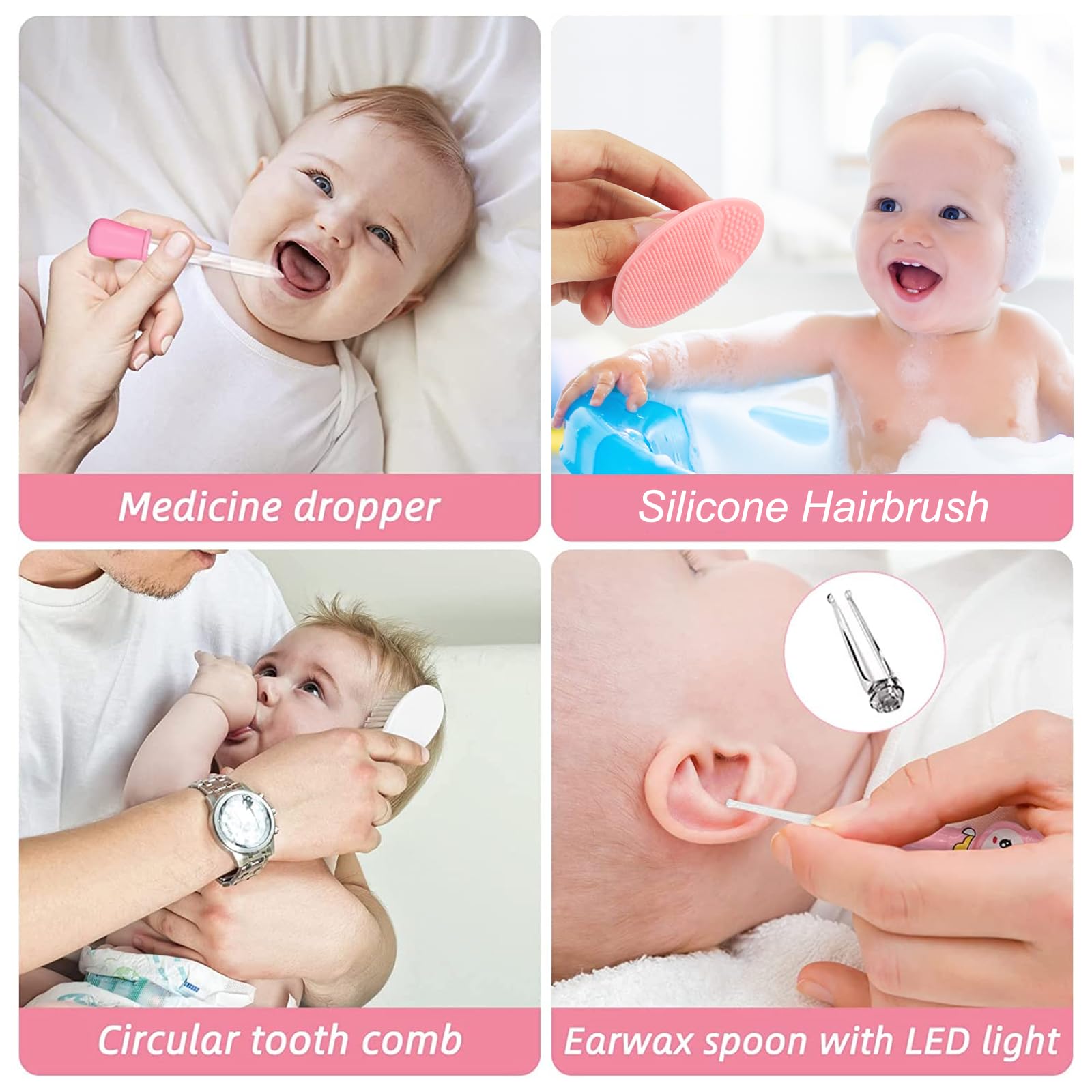 Baby Healthcare and Grooming Kit for Newborn Kids, 24PCS Upgraded Safety Baby Care Kit, Newborn Nursery Health Care Set, Baby Care Products