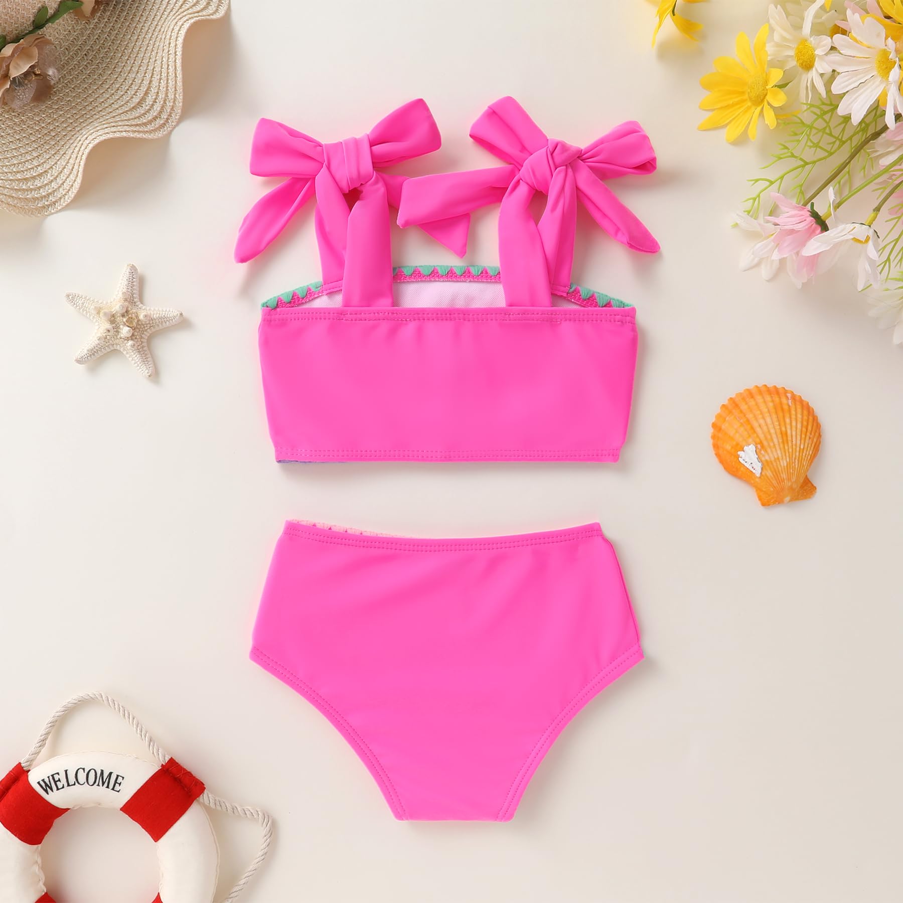 YOUNGER TREE Toddler Girls Two Pieces Swimsuit Color Block Stripe Swimwear Summer Beach Bathing Suit