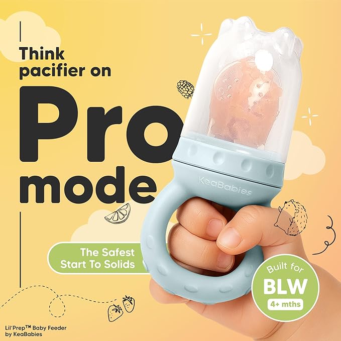 KeaBabies Baby Fruit Feeder 2pk - Silicone Baby Food Feeder for Babies 6-12 Months, Breast Milk Popsicle for Teething, Weaning, Freeze Frozen Solid Food, BPA-Free Infant Feeding Essential (Peace)