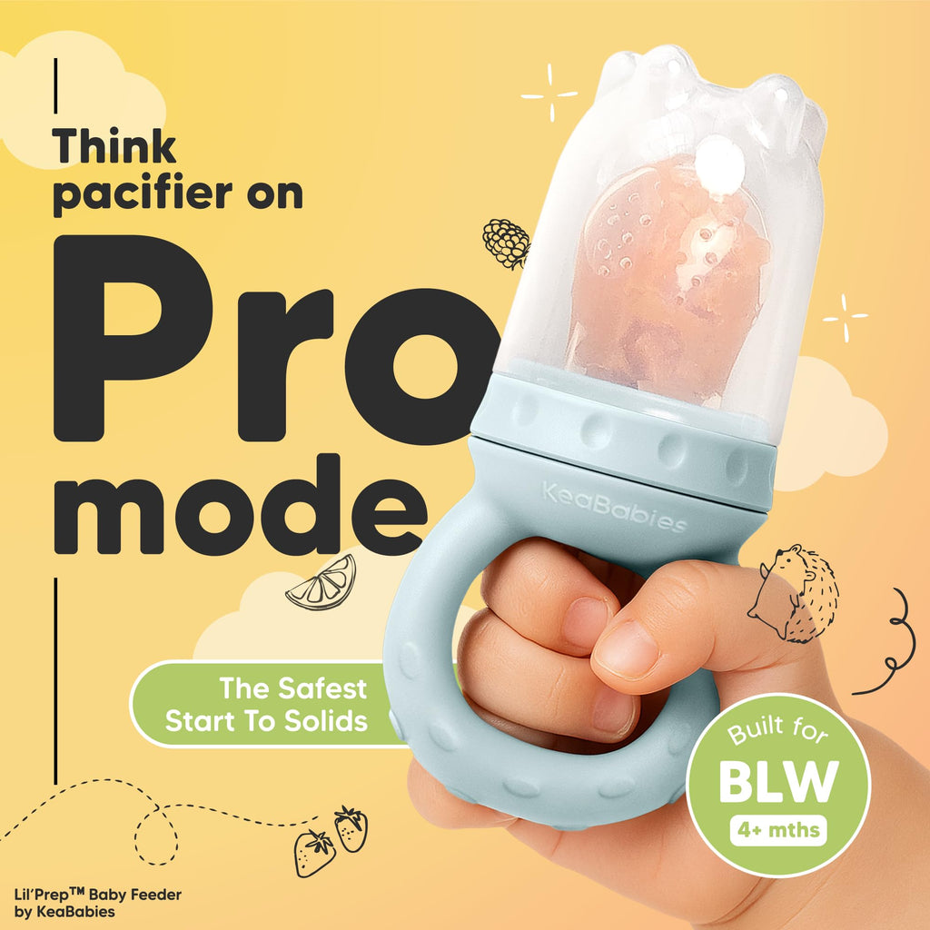 KeaBabies Baby Fruit Feeder 2pk, Silicone Baby Food Feeder,BPA-Free (Peace)