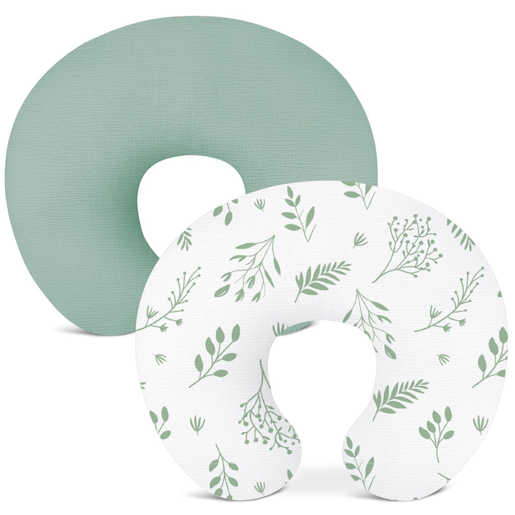 Nursing Pillow Covers 2 Pack, Muslin Breastfeeding Pillow Covers for Baby