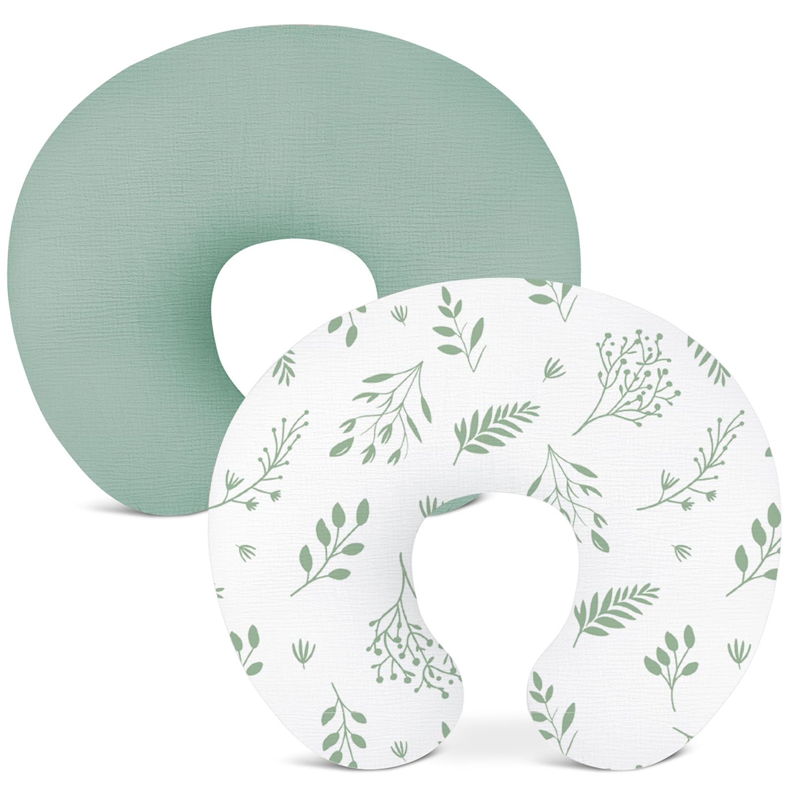 Nursing Pillow Covers 2 Pack, Muslin Breastfeeding Pillow Covers for Baby