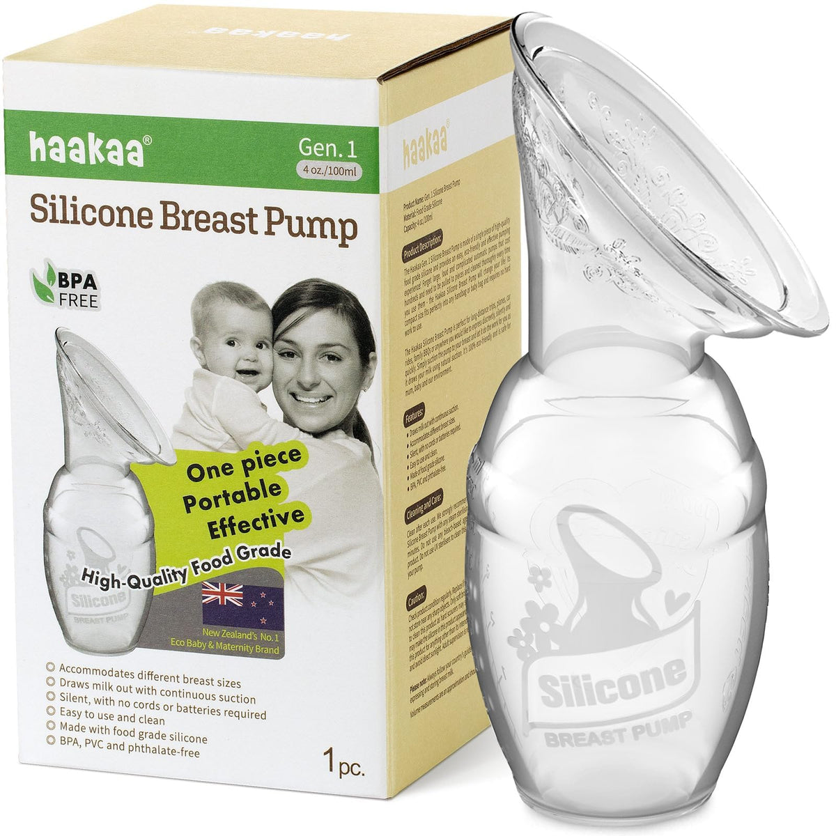 haakaa Gen.2 Manual Silicone Breast Pump 150ml/5.4oz