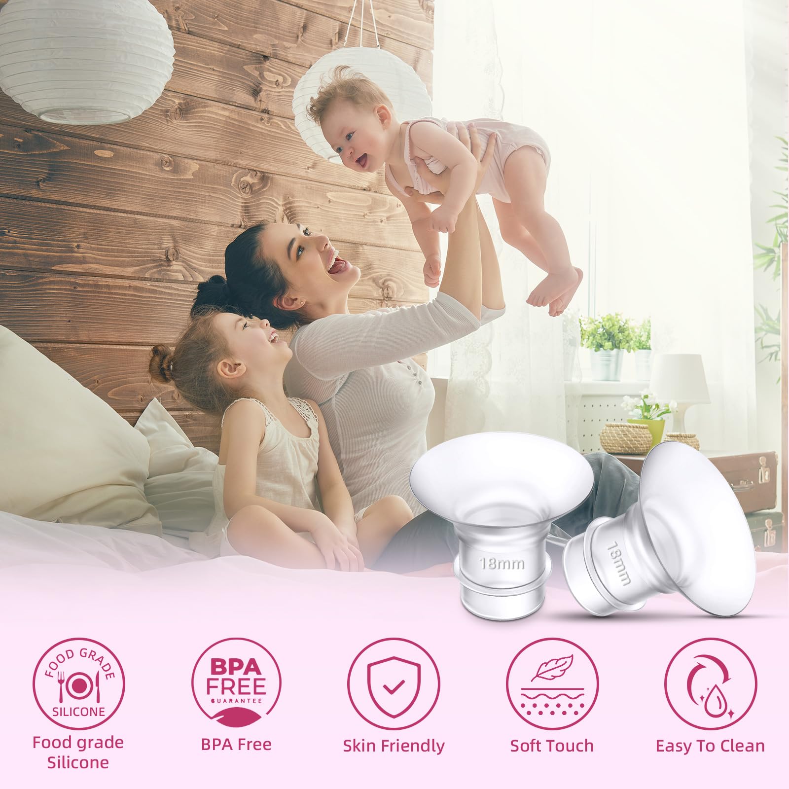 Flange Inserts 13mm 8PC Compatible with Momcozy S12 pro/S9 pro/S9/S10/S12/Medela/TSRETE/Spectra/Bellababy etc 24mm Wearable Breast Pump, Reduce 24mm Tunnel Down to Correct Size