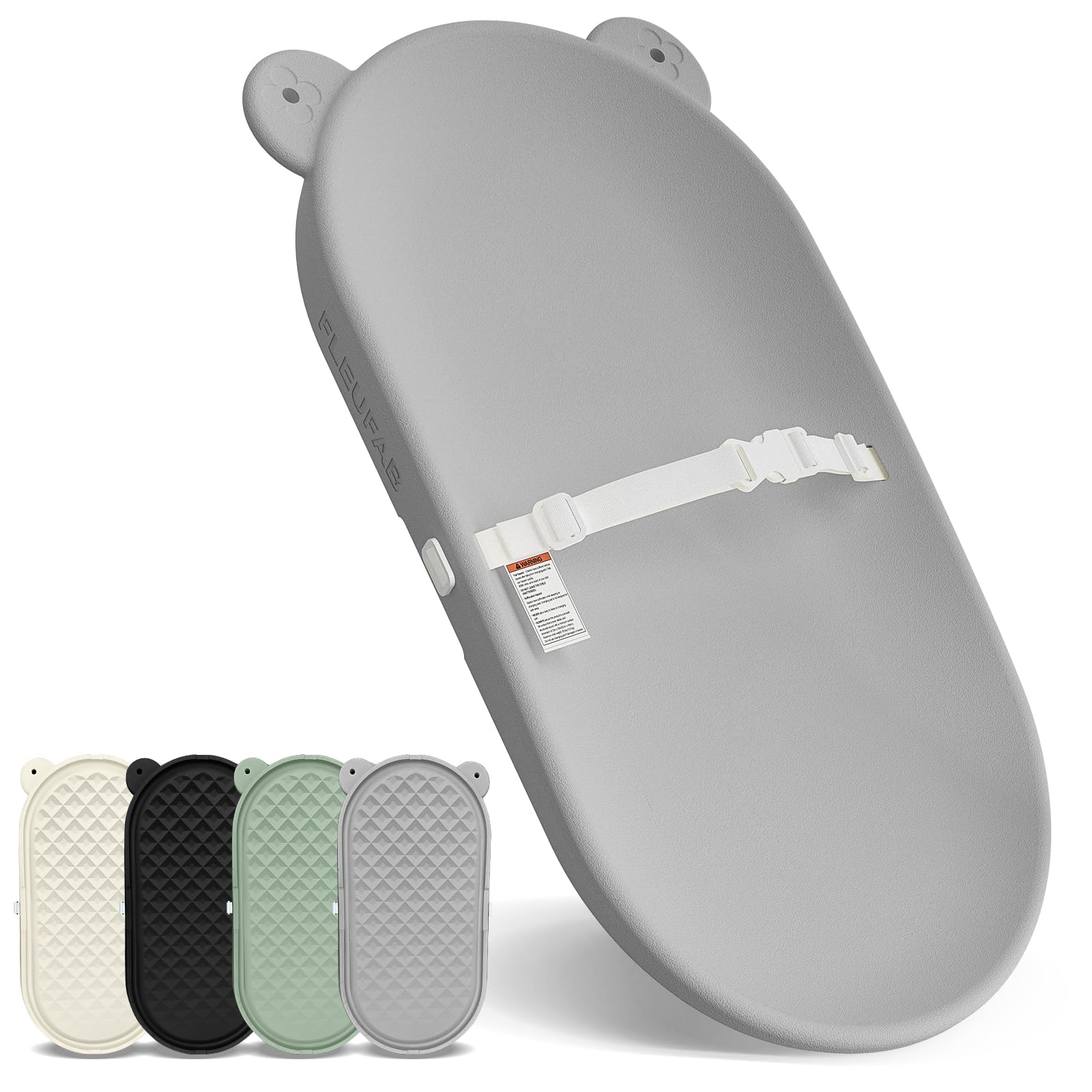 FLEUFAB Baby Changing Pad, EVA Waterproof Non-Slip Portable Mat, Grey