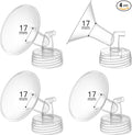 4PCS 17mm Breast Pump Flanges, Compatible with Spectra S1/S2/9Plus/Synergy Gold, Motif Luna, Wide-Mouth Bottle Fit, Breast Pump Accessories