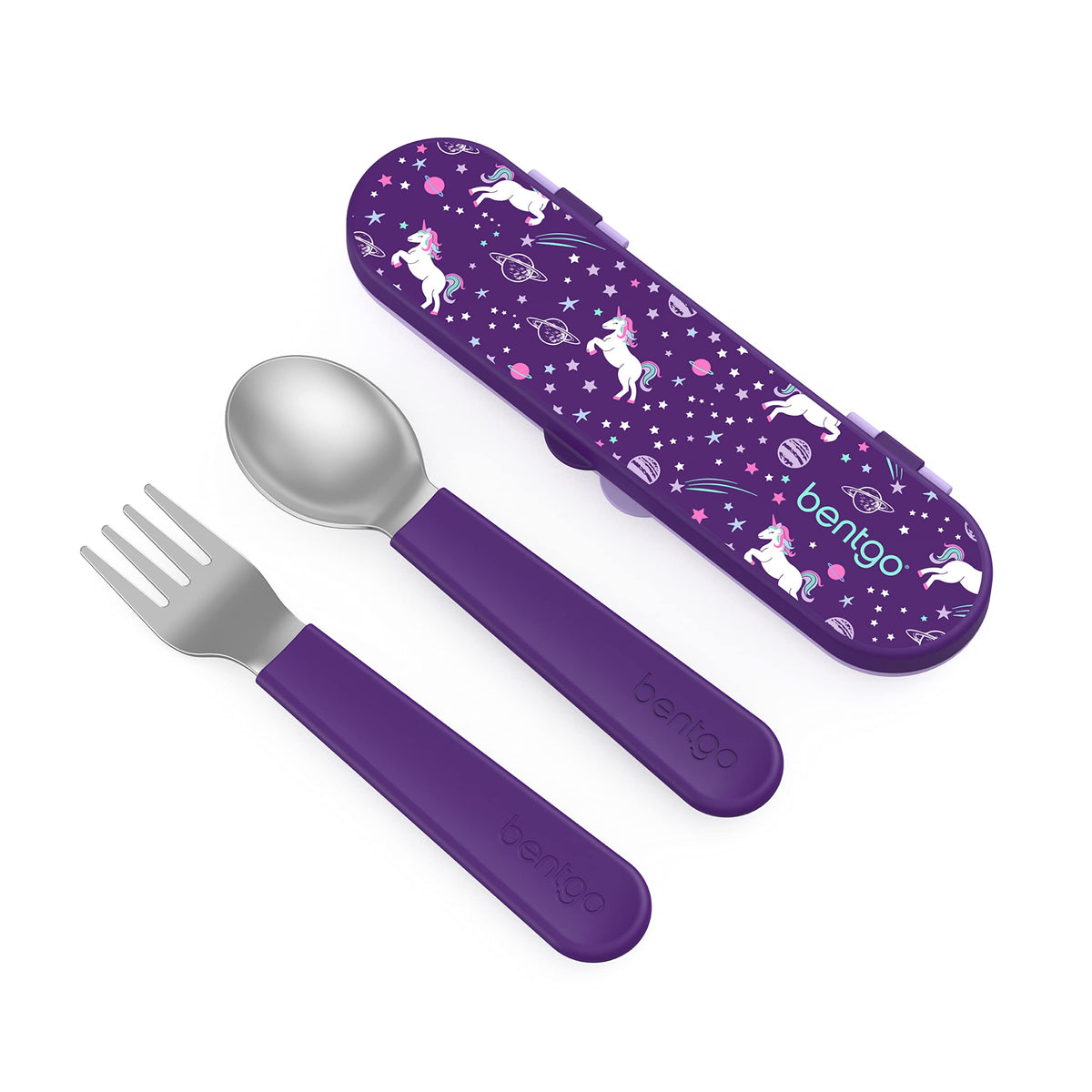 Bentgo Kids Stainless Steel Utensil Set with Fork, Spoon, & Storage Case