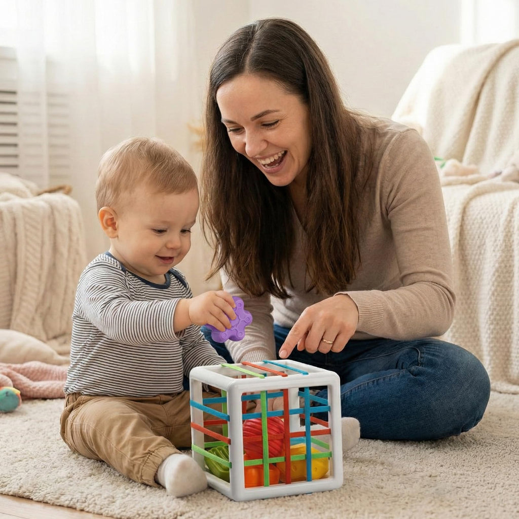 Aprilwolf Montessori Sensory Cube Toy for Toddlers