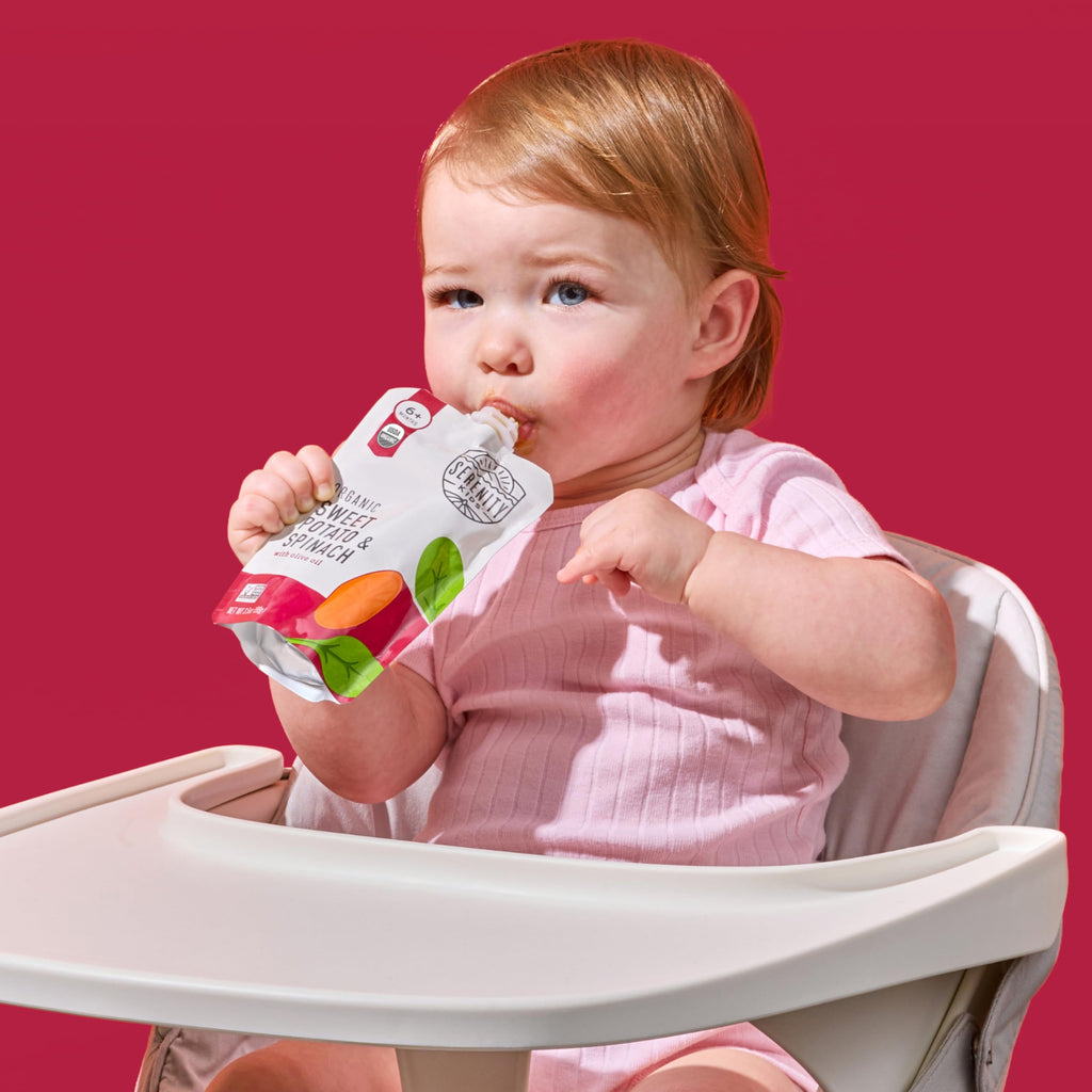 Serenity Kids Organic Spinach Baby Pouches, No Added Sugar, 3.5 Oz, 12 Pack