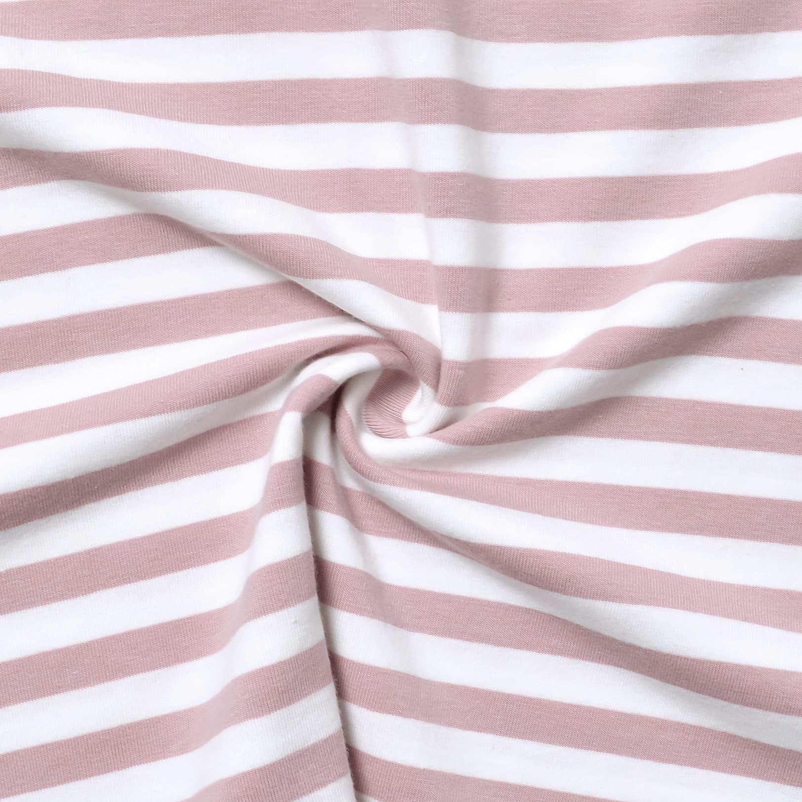 GINKANA Women's Maternity Sweatshirt Long Sleeves Breastfeeding Hoodies Stripes for Pregnant Women,Pink with White Stripes,M