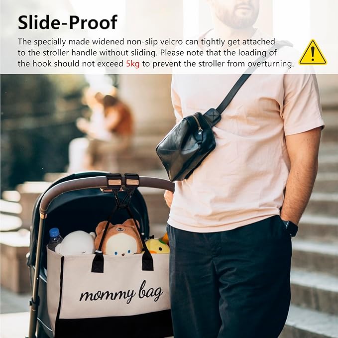 TOPDesign Universal Baby Stroller Organizer, Stroller Caddy with Detachable Mesh Bag & Heightened Insulated Cup Holders & Non-Slip Secure Hooks Accessories, Fits Most Strollers (Five Petal Flower)