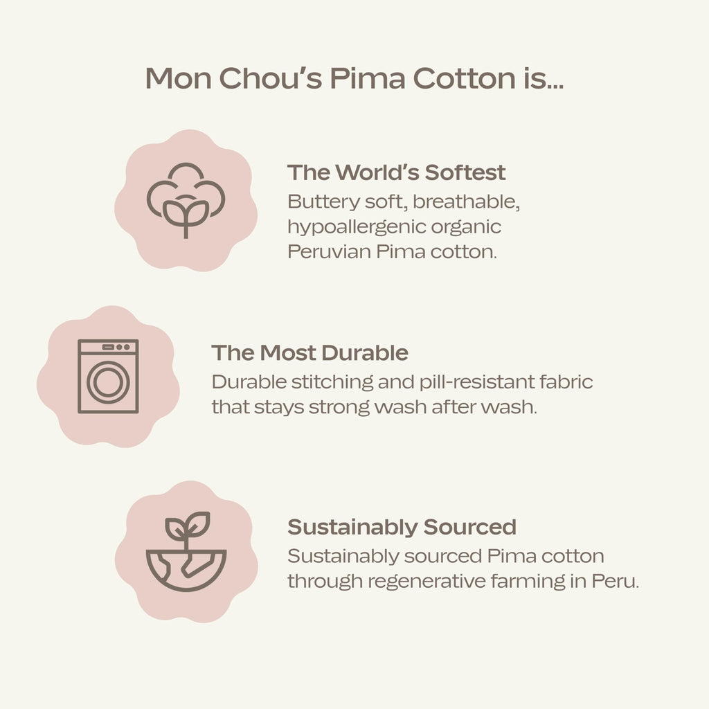 MON CHOU 100% Organic Pima Cotton Baby Footed Pajamas – Snug Fit Long Sleeve Footie with 2-Way Zipper & Non-Slip Soles, Unisex (Sizes 0–12M) (Bloom, 3-6 Months)