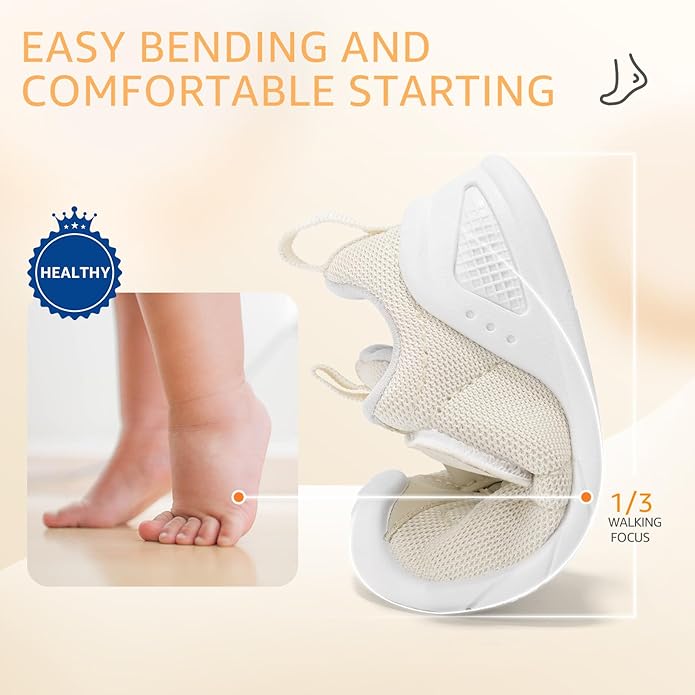 Baby Shoes Wide Toe Box Infant Boy Girl First Walker Shoe Toddler Crib Barefoot Sneakers Non-Slip Sole Soft Breathable Mesh Lightweight Walking Indoor Newborn Chubby Babies 6 9 12 18 24 Months