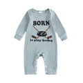 Fernvia Newborn Baby Boy Clothes Letters Print Bodysuit 3 6 9 12 18 Months Long Sleeve Jumpsuit with Hat 2PCS Outfits Set (E Gray, 12-18 Months)