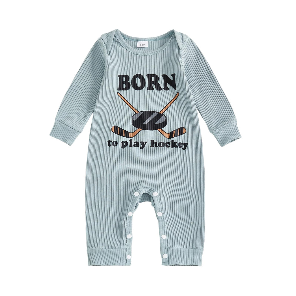 Fernvia Newborn Baby Boy Clothes Letters Print Bodysuit 3 6 9 12 18 Months Long Sleeve Jumpsuit with Hat 2PCS Outfits Set (E Gray, 12-18 Months)