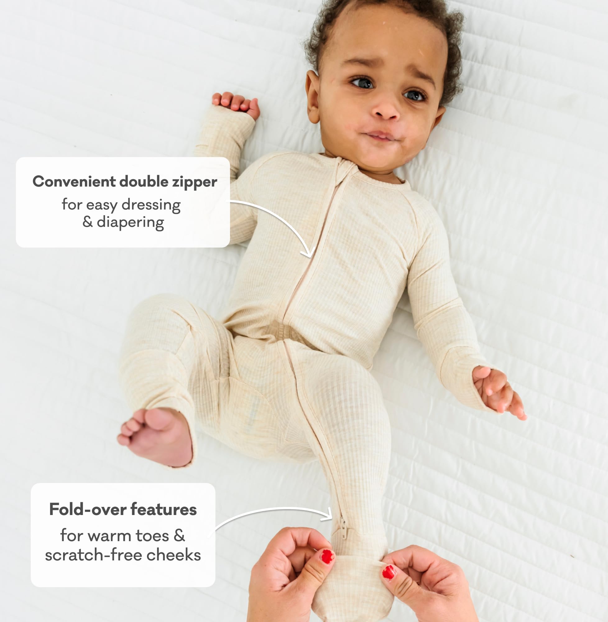 Little Sleepies Baby Pajamas, Heather Oatmeal, 3T
