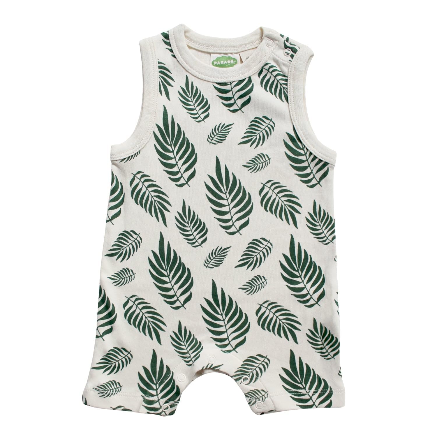 PARADE Organic Tank Rompers - Signature Prints Palm Leaves 2T