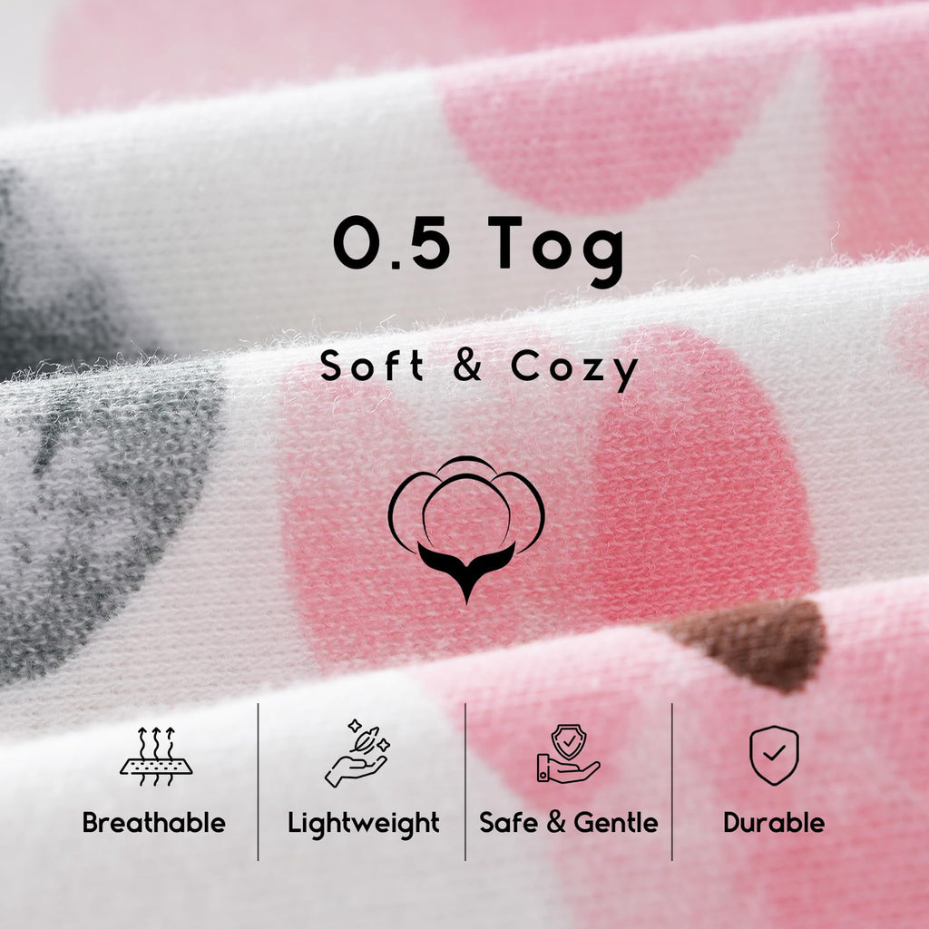 Yoofoss Baby Sleep Sack 0-6 Months 0.5 Tog Wearable Blanket for Baby, 3 Pack 100% Organic Cotton Infant Toddler Sleeping Sack 2-Way Zipper Lightweight Sleep Sack