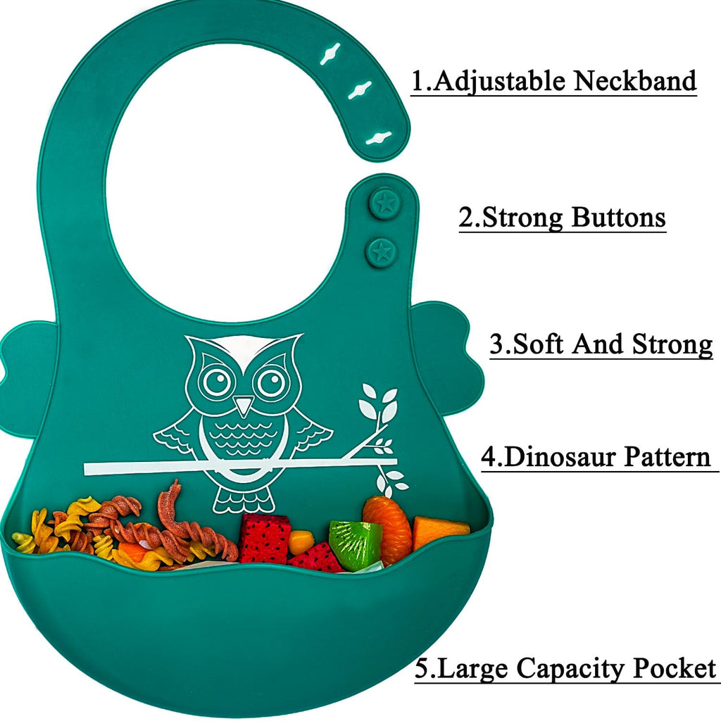 NICINGU Silicone Baby Feeding Set,Baby Led Weaning Supplies Baby Silicone Suction bowl and Cup set with 2 spoons forks,Toddler Self Feeding Dish with Sippy Cup And Adjustable Bib for 6+ Months-Blue
