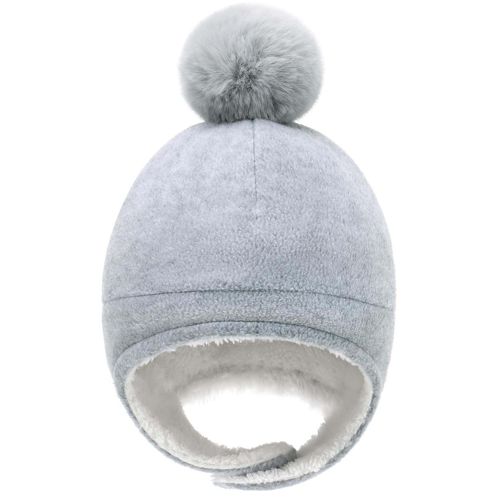 Otoyzy Baby Beanie Hat Pom Full Hood Toddler Winter Hat Fleece Earflap