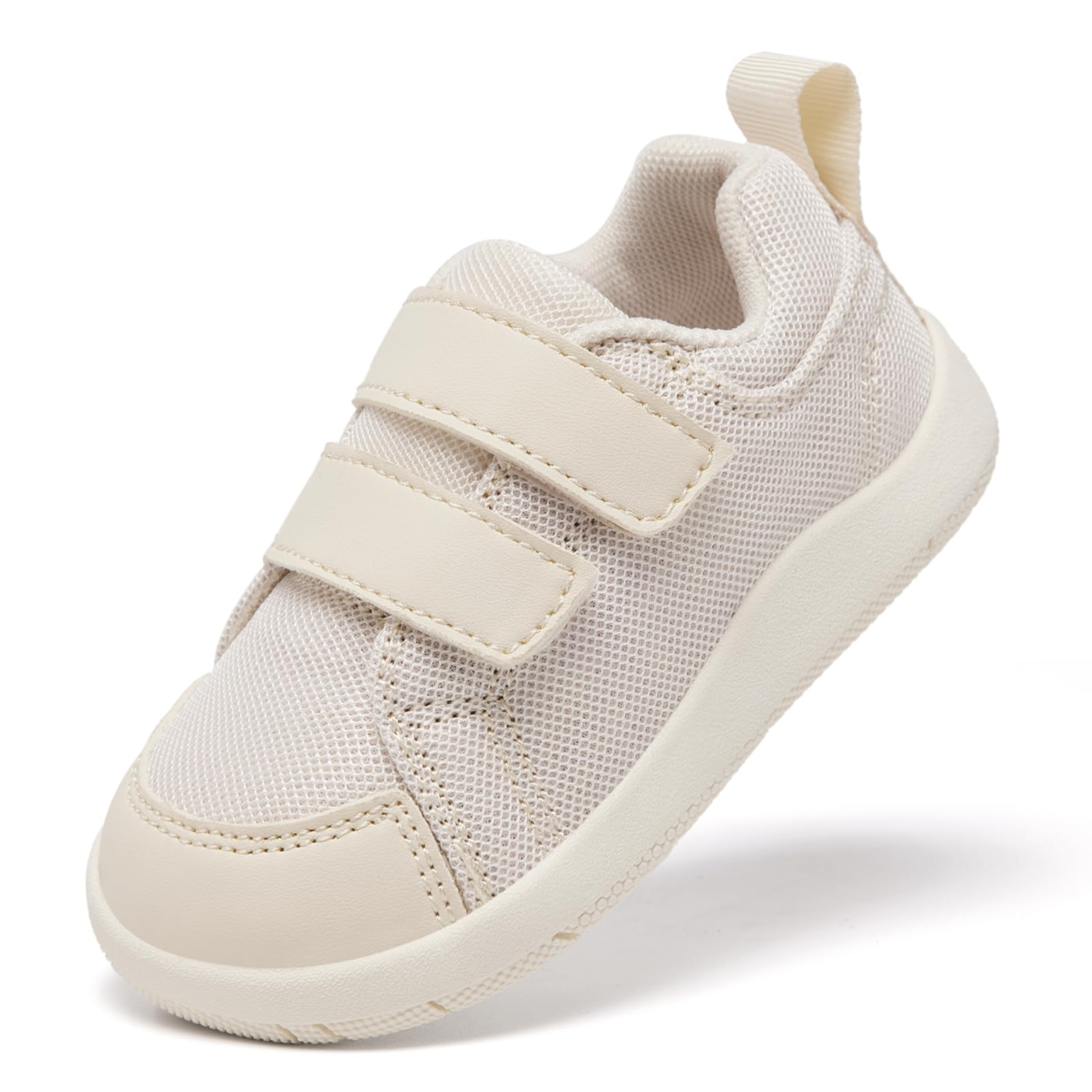 MORENDL Toddler Shoes Baby Wide Toe Box Barefoot Shoes Boy Girl Walking Shoes Non-Slip Minimalist Sneakers Comfort Zero Drop Tennis Outdoor Activities Khaki Mesh Size 9.5