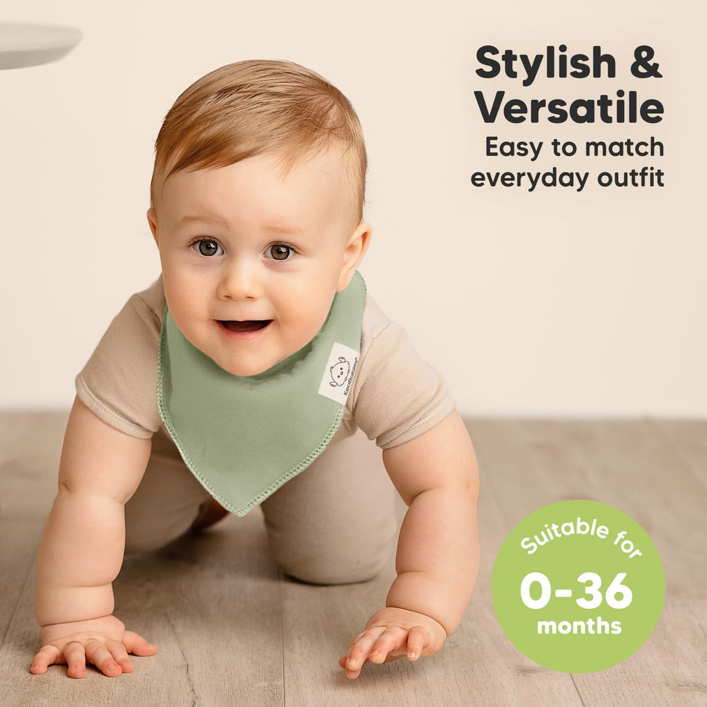 KeaBabies 8pk Organic Baby Bandana Bibs for Drooling and Teething (Embrace)