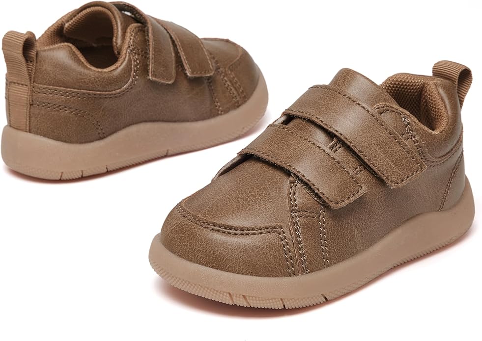 MORENDL Toddler Shoes Baby Wide Toe Box Barefoot Shoes Boy Girl Walking Shoes Non-Slip Minimalist Sneakers Comfort Zero Drop Tennis Outdoor Activities AllBrown 15-18 Months